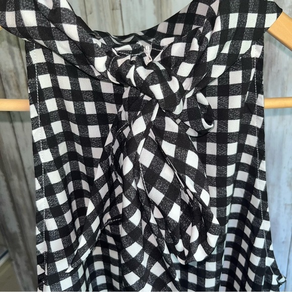 NWT Banana Republic Gingham PRINT BOW NECK HALTER TOP - Picture 7 of 9